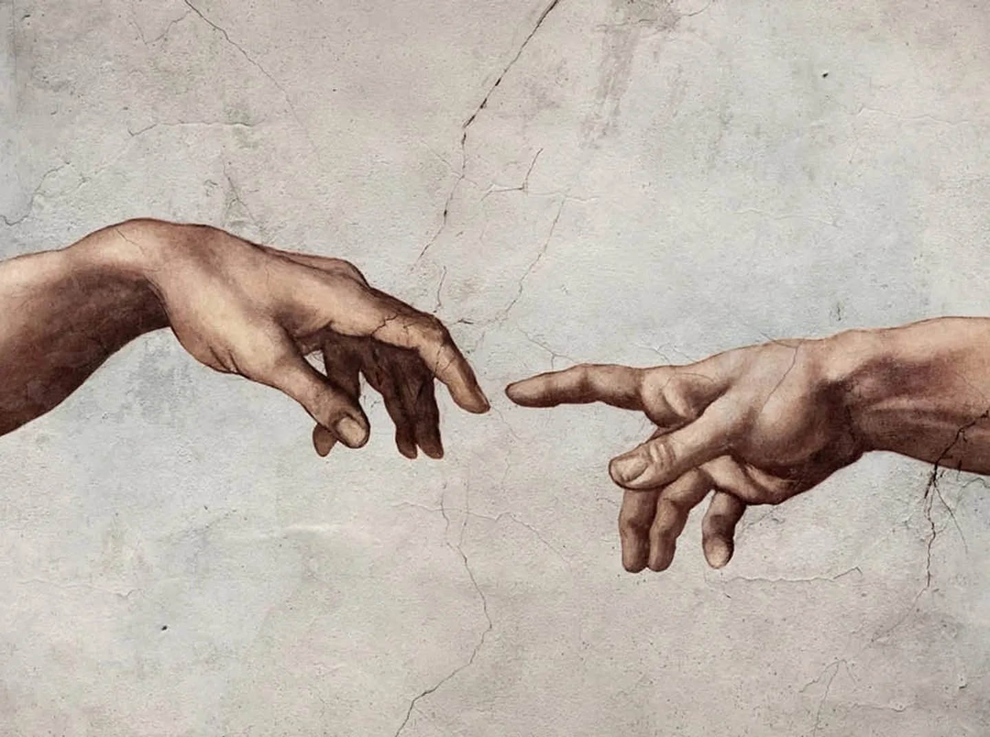 Michelangelo's Creation of Adam — two hands reaching toward one another